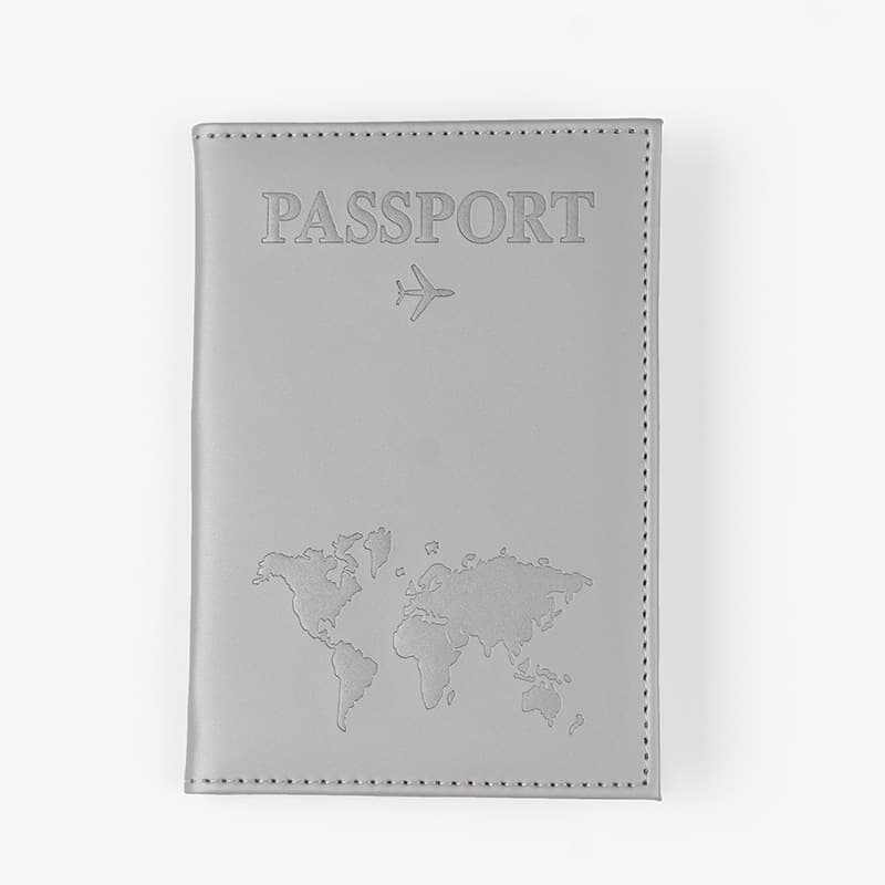 2024 New Plain Weave Map Travel Passport Cover PU Leather Passport Protector Passport Holder Card Holder Factory Wholesale