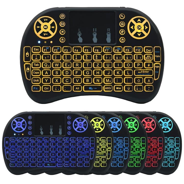 Cross-border i10 Mini Keyboard Air Mouse Wireless Bluetooth RGB Backlight with Touchscreen Keyboard Mouse Remote Control