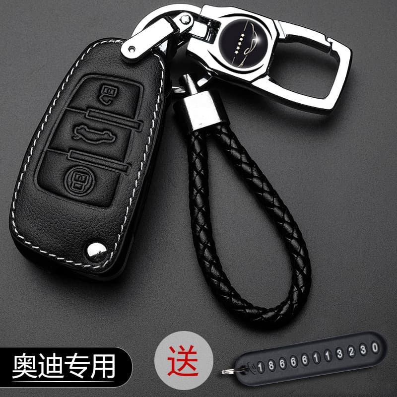 Car Key Case For Audi A4L/A6/Q5L/A3/Q3/A6L/A4/Q5/A5/Q7 Vehicle Key Bag Durable Material With Multiple Compartments