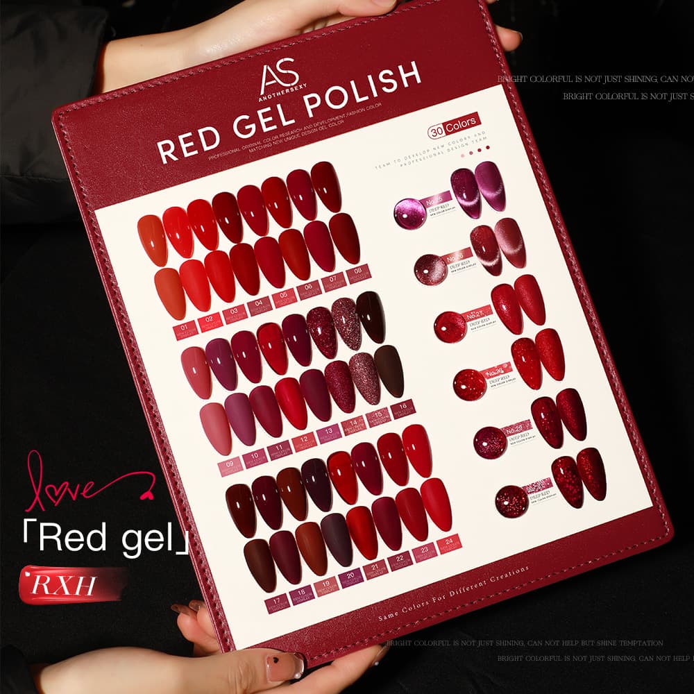 AS Ankola Red Series Gel Nail Polish 2024 New Whitening Cherry Wine Red Manicure Set Gel
