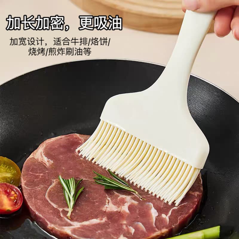 Manufacturer in-stock large wide-surface silicone grill brush, oil brush, bristle brush, bread brush, high-temperature resistant barbecue baking