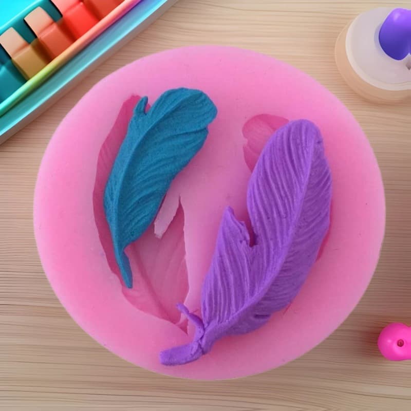 Feather silicone mold, DIY cake decoration mold, chocolate fondant baking mold