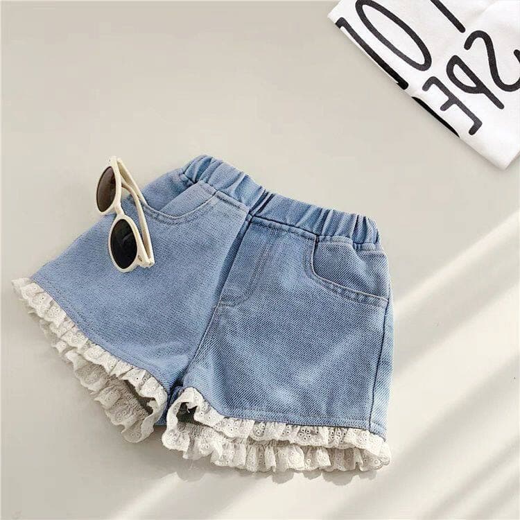 Fashionable Girls Denim Shorts Summer 2026 New Style Thin Baby Loose Medium and Large Children Summer Girls Shorts