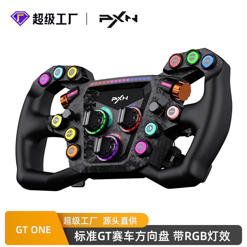 PXN-GT ONE racing steering wheel panel 300mm standard racing steering wheel with RGB lighting effect