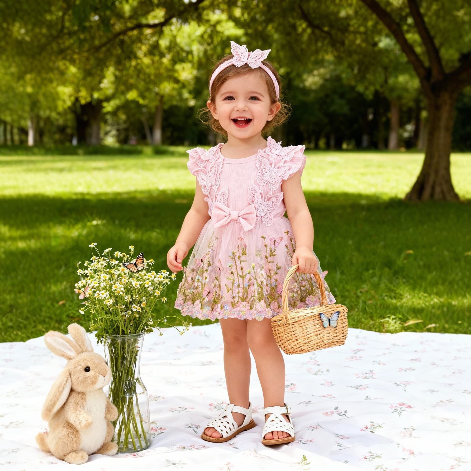 Baby Girl Bow-Knot Mesh Dress Summer New Style Princess Dress Baby Fashionable Dress Children's Tutu Dress