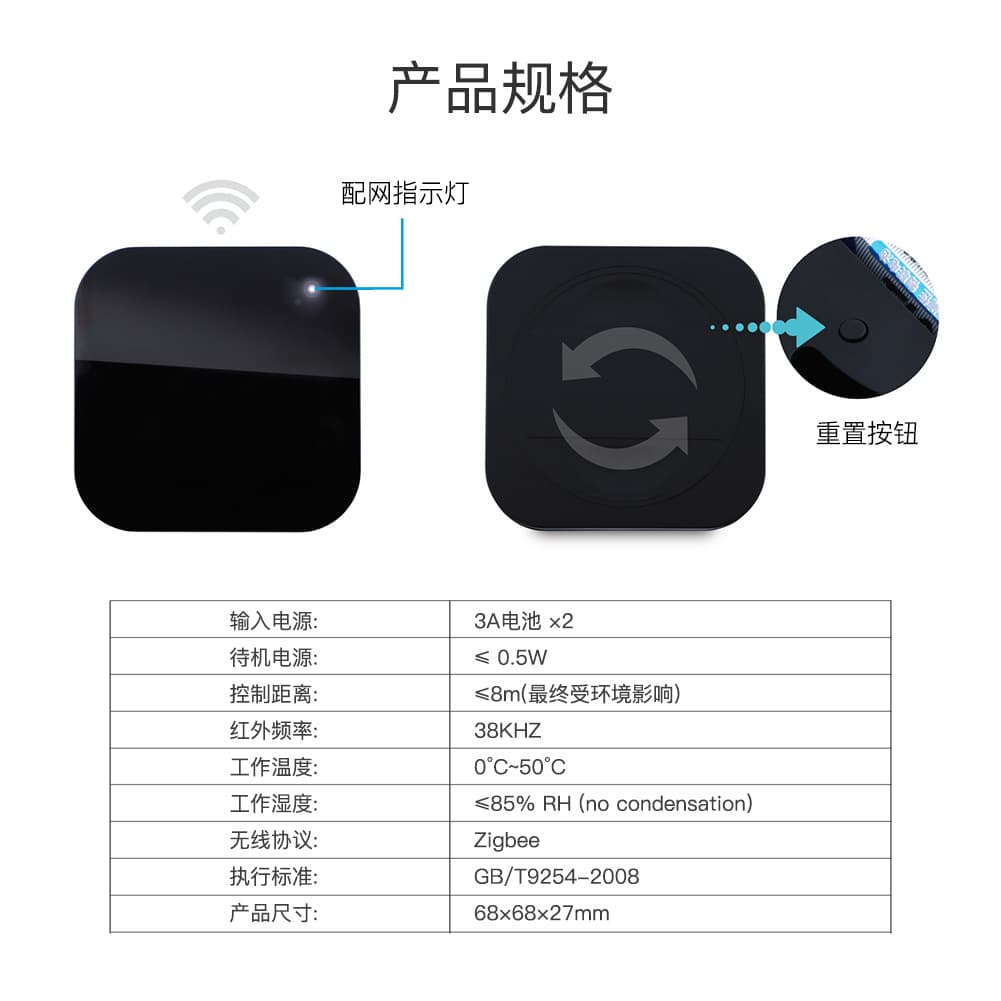 Tuya Zigbee Smart Home IR Remote Control for Air Conditioner and TV, App Voice Control, Timer, IR Smart Remote