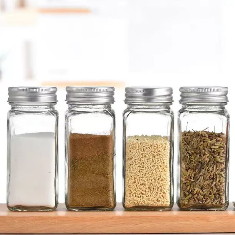 Factory Wholesale Square Crystal White Seasoning Bottle for Sub-packaging Chili Bottle Kitchen Supplies Cumin Pepper Powder Sub-packaging