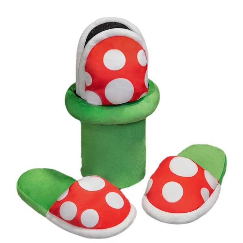 Anime Game Mario Piranha Plant Slippers, Warm Home Cotton Slippers, Drop Shipping