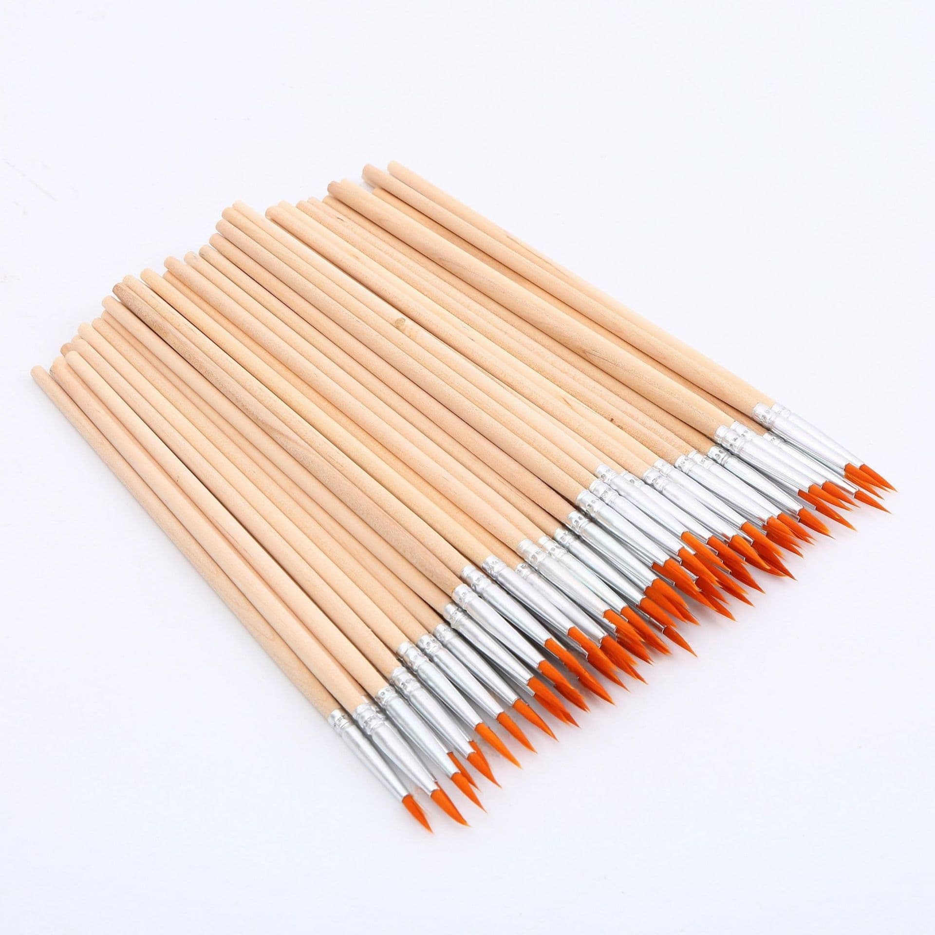 Wood Handle Line Drawing Brush 17cm Yellow Bristle Pointed Brush Nylon Bristles Digital Oil Painting Brush Student Painting Supplies