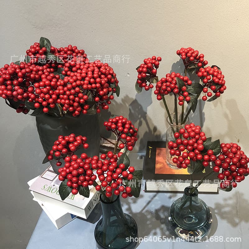 Berry Christmas Artificial Berries Foam Fake Berries Blueberry Peony Fruit Christmas Decorations