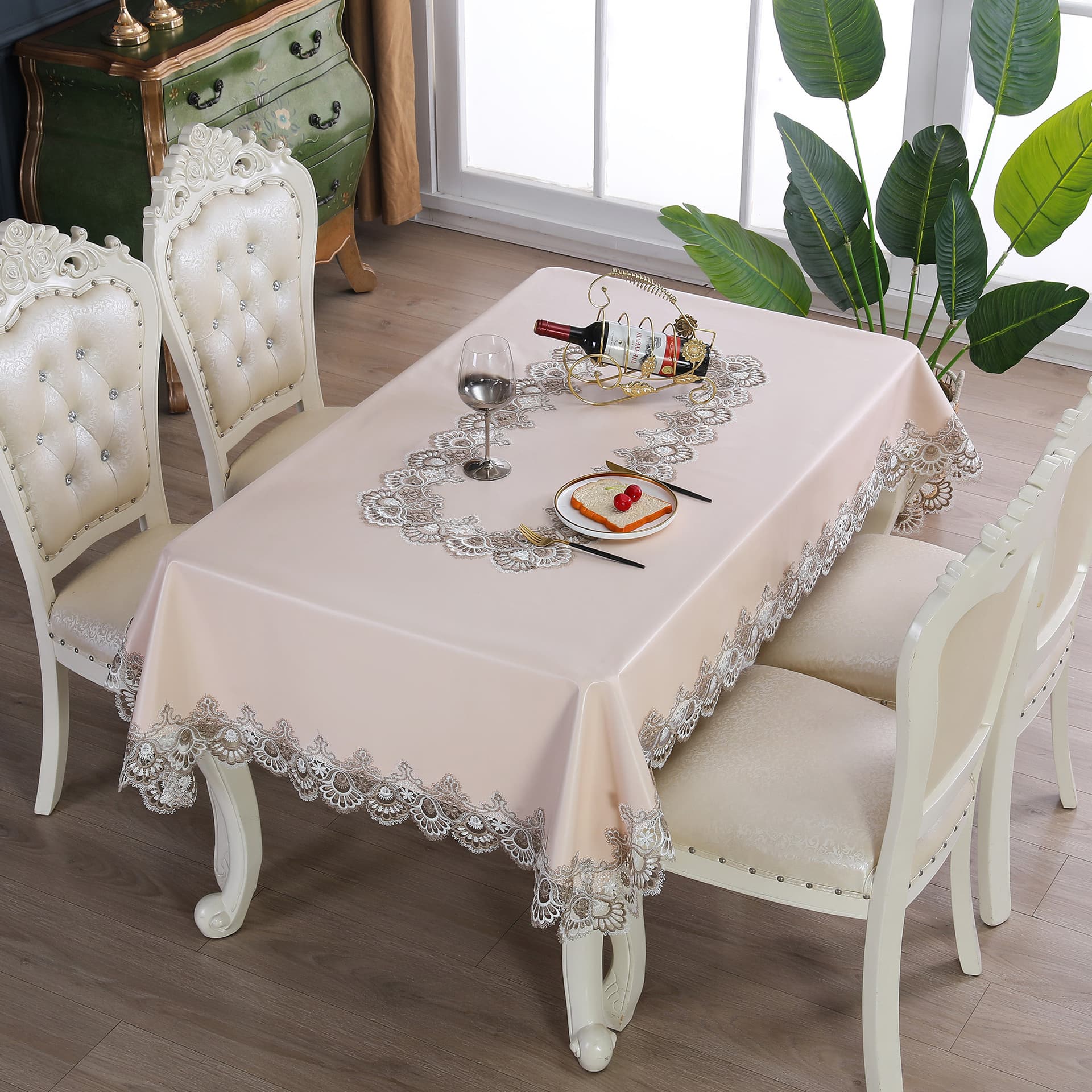 Foldable Leather Rectangular Non-Slip Coffee Table Cloth, Waterproof and Oil-Proof, High Temperature Resistant, Wash-Free, High-End Table Runner
