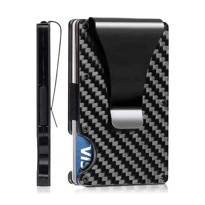 Factory direct sales Amazon's popular carbon fiber card holder metal aluminum wallet RFID anti-theft credit card holder