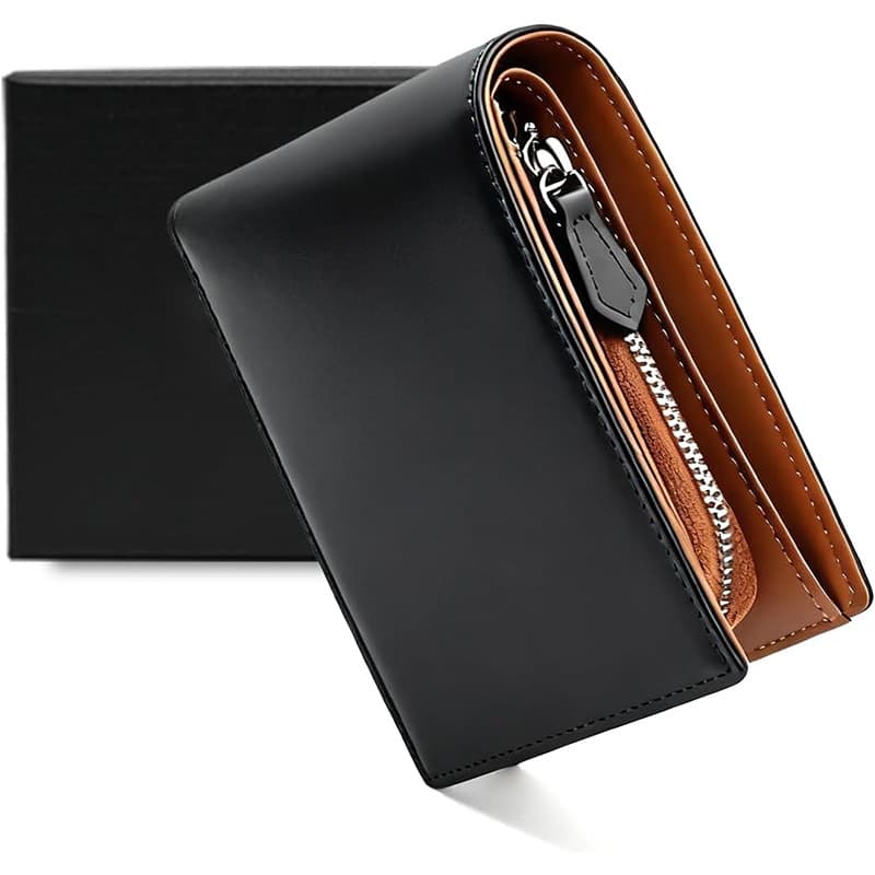 Amazon Japanese-style long wallet oak leather genuine leather wallet large coin pocket short multi-card slot minimalist business men's wallet