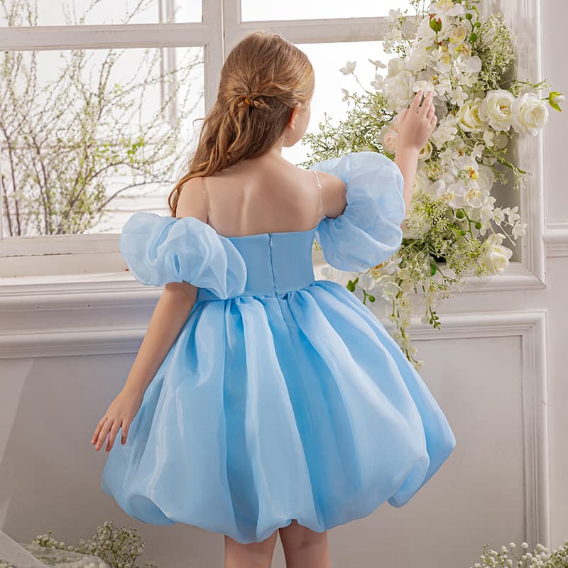 Cross-border Supply Little Girl Dress Birthday Banquet Tulle Tutu Gown Flower Girl Wedding Dress Piano Performance Costume