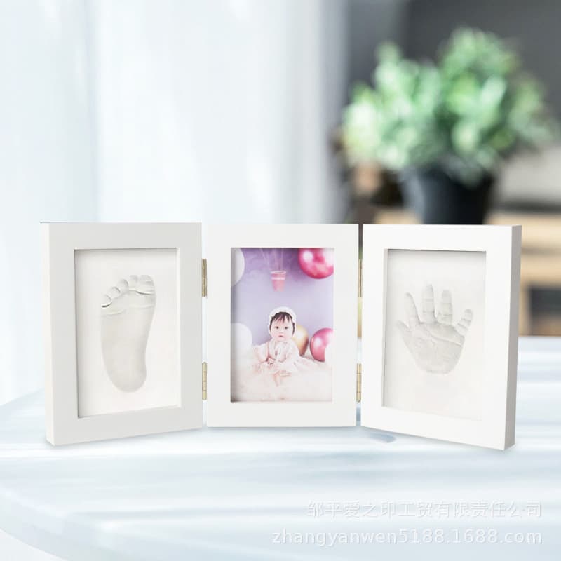 Baby hand and foot print mud, hand and foot print photo frame, newborn souvenir gift, birthday memorial, manufacturer supply