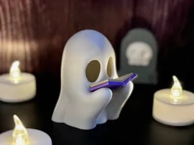Amazon Halloween 3D Reading Ghost Halloween Tea Light Decoration