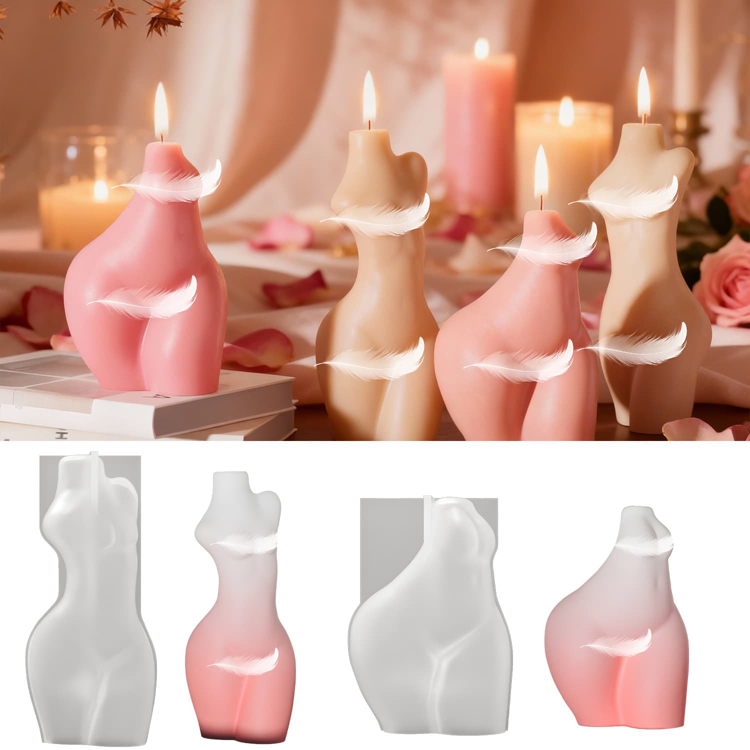 DIY Human Body Vase Resin Mold Half-Body Woman Flower Arrangement Home Decoration Plaster Mold Cross-Border Supply