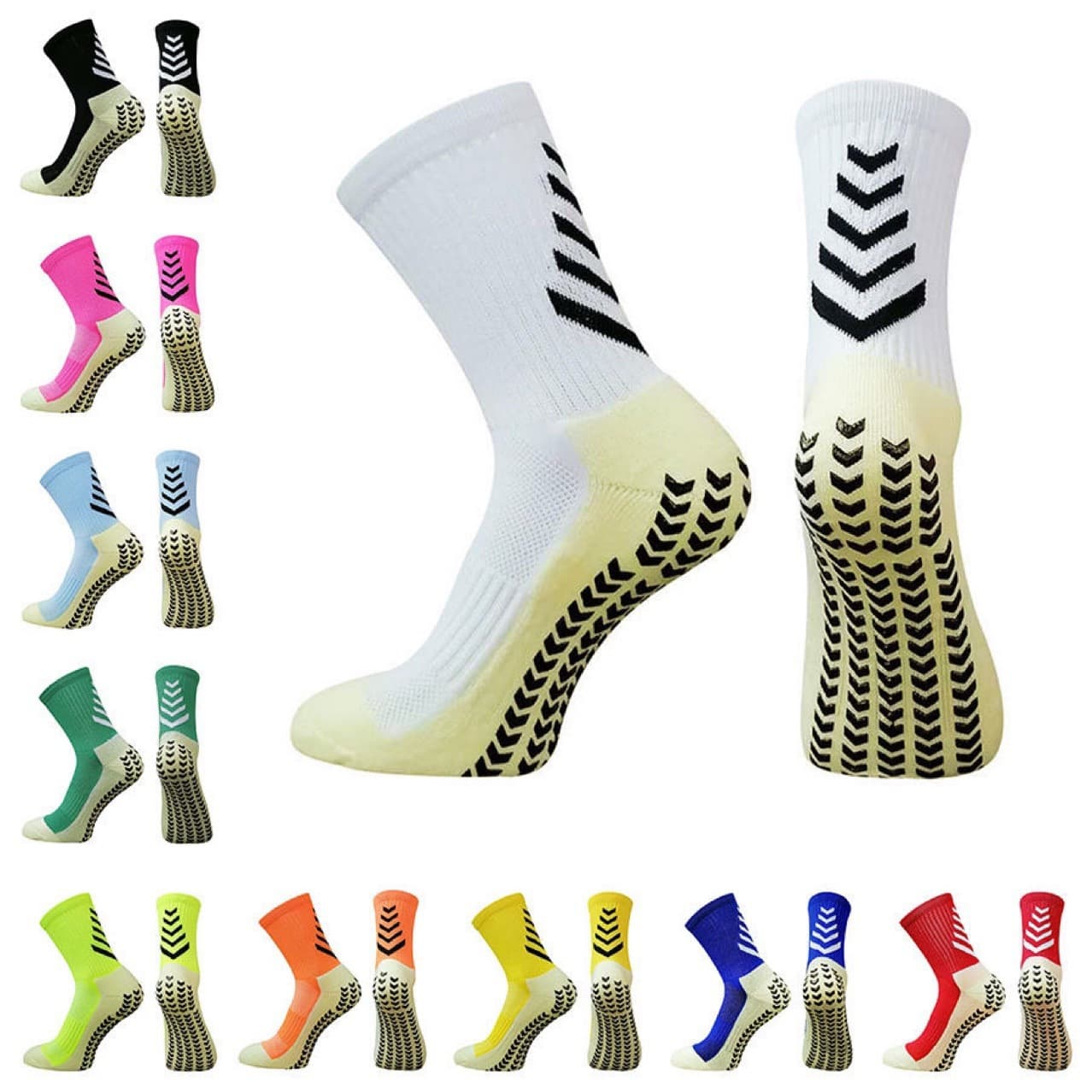 Cross-border Soccer Socks Anti-slip Silicone Dots Thick Terry Cushion Training Socks Mid-calf Professional Sports Socks Custom