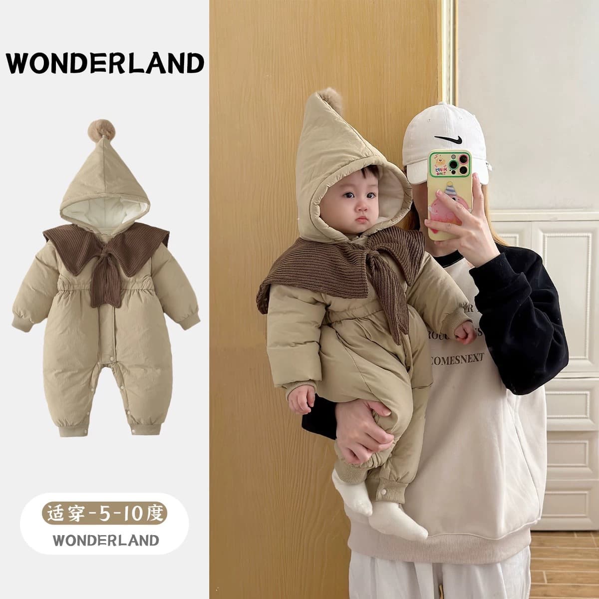 Baby Winter Cotton-Padded Jacket Warm Baby Jumpsuit Winter Super Cute Cotton Clothes Children's Winter Cotton Outfits