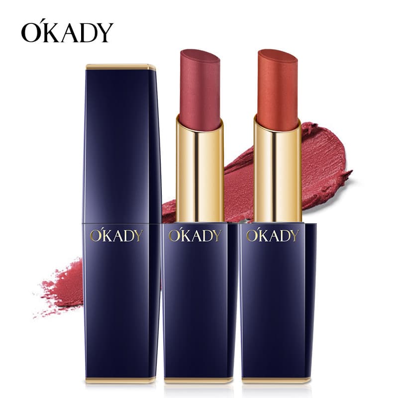 Oupei Charm Lipstick Moisturizing Long-lasting Easy to Apply Cosmetic Lipstick for Women Students Bean Paste Brown Red Lipstick