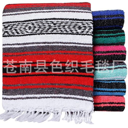 2025 Mexican Yoga Blanket Tassel Style Woven Shawl Blanket Beach Blanket Picnic Mat Yoga Blanket Cotton Blanket