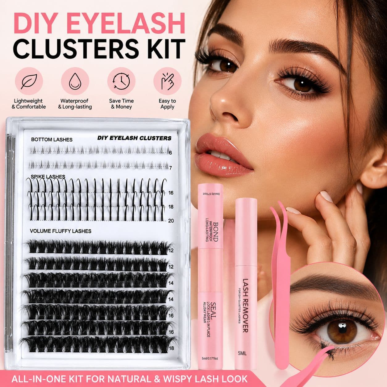 Cross-border Hot Sale False Eyelashes European and American Lower Lashes Manga Cluster Lashes