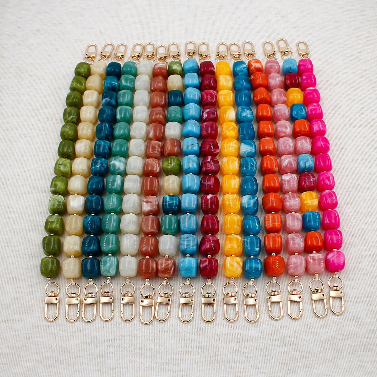 Cross-Border Hexagonal Acrylic Bag Strap with Handmade Beads, Sold Separately, Bag Chain, Handbag Chain, Bag Accessories, Replacement Strap Chain