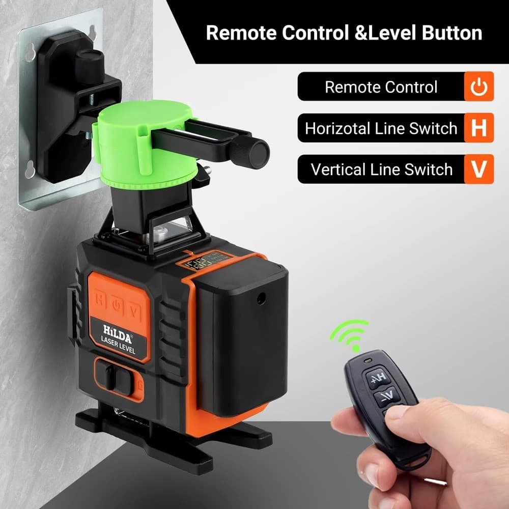 16-Line Infrared Level with High Precision, Bright Fine Laser for Wall and Floor, Outdoor Green Light Self-Leveling Level