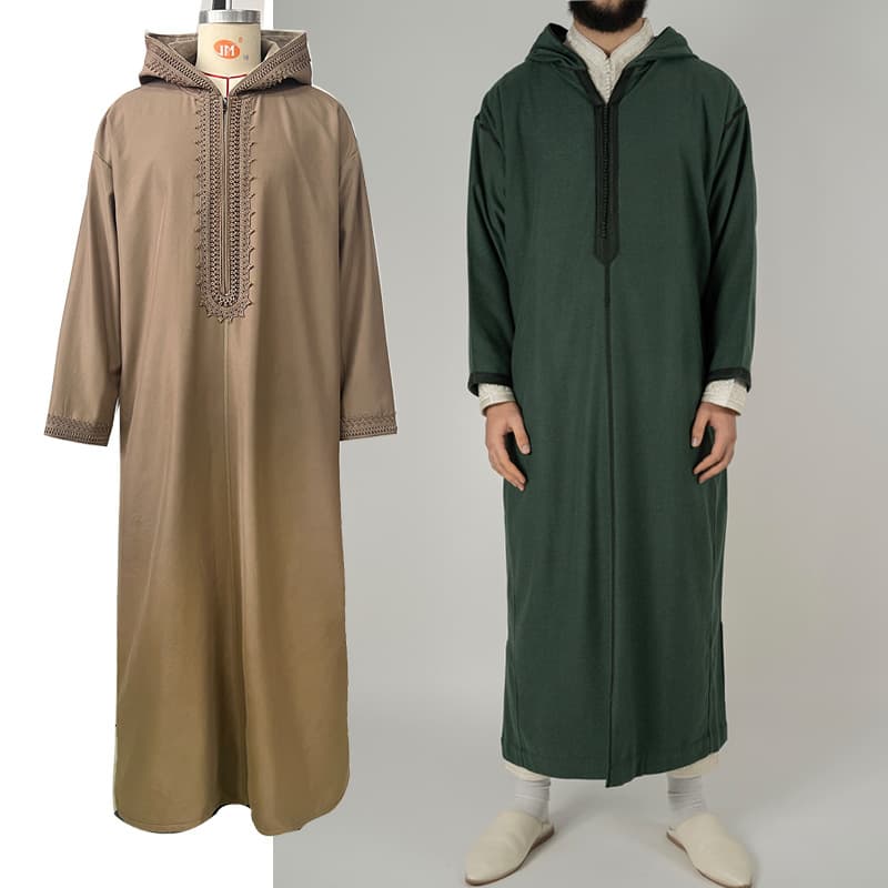 Custom Autumn/Winter Moroccan Thobe Sample Production Small Batch Foreign Trade Men's Clothing Processing