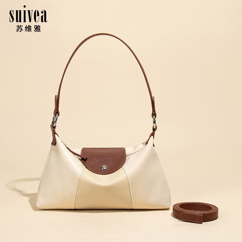 Korean style casual and versatile nylon lunch box bag, dumpling bag, simple hobo armpit bag, high-quality textured shoulder crossbody bag