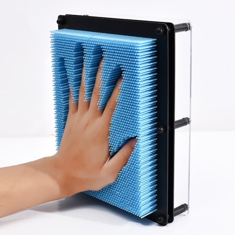 3D Clone Hand Mold Variable Pin Art, Square Plastic Handprint Toy for Children's Day/Birthday