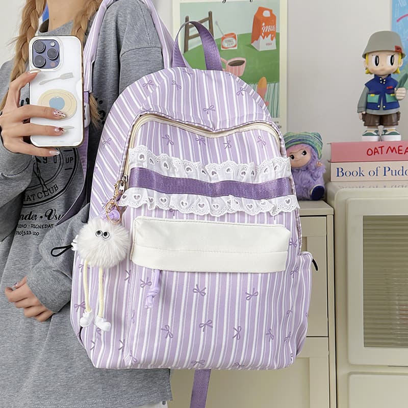 Cute Girl Backpack, Japanese Style Lightweight Casual Bag for Middle and High School Students