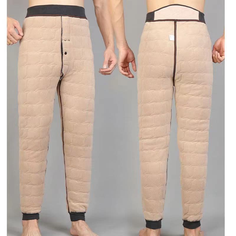 Processing and manufacturing high-waisted men's winter fleece-lined thermal pants, custom-made plus-size cotton pants, silk acrylic cotton pants, leggings