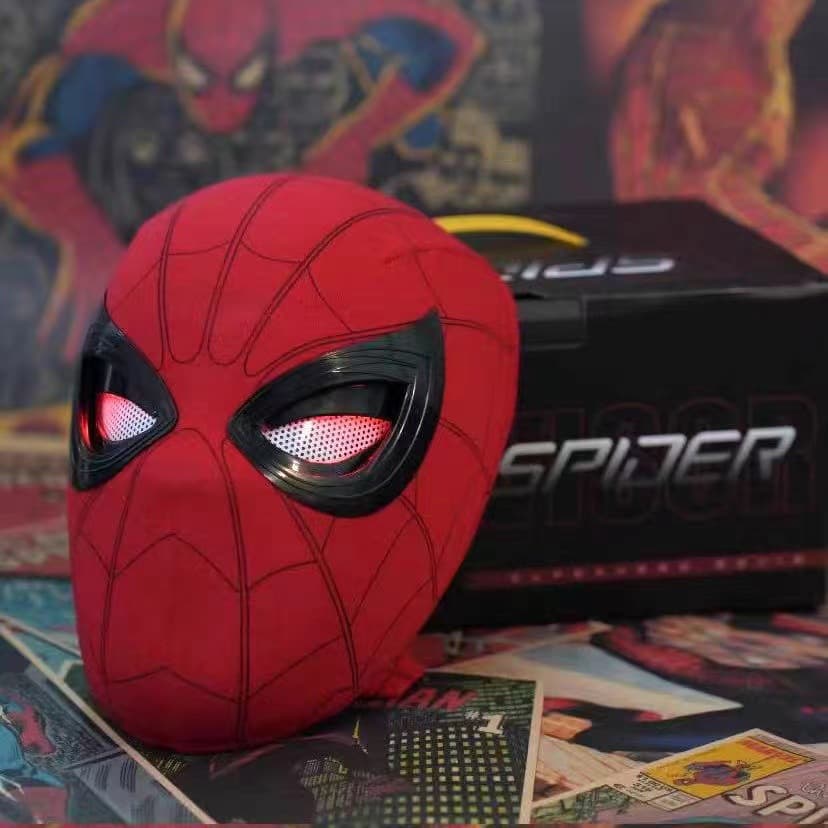 Spider-Man headgear with movable eyes, fully electric cos blinkable mask, helmet visor, genuine Miles hat
