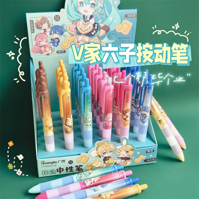V Family Liuzi Genuine Joint Gel Pen Decompression Soft Grip Press Pen ins High Color Value Student Quick Dry Brush Pen