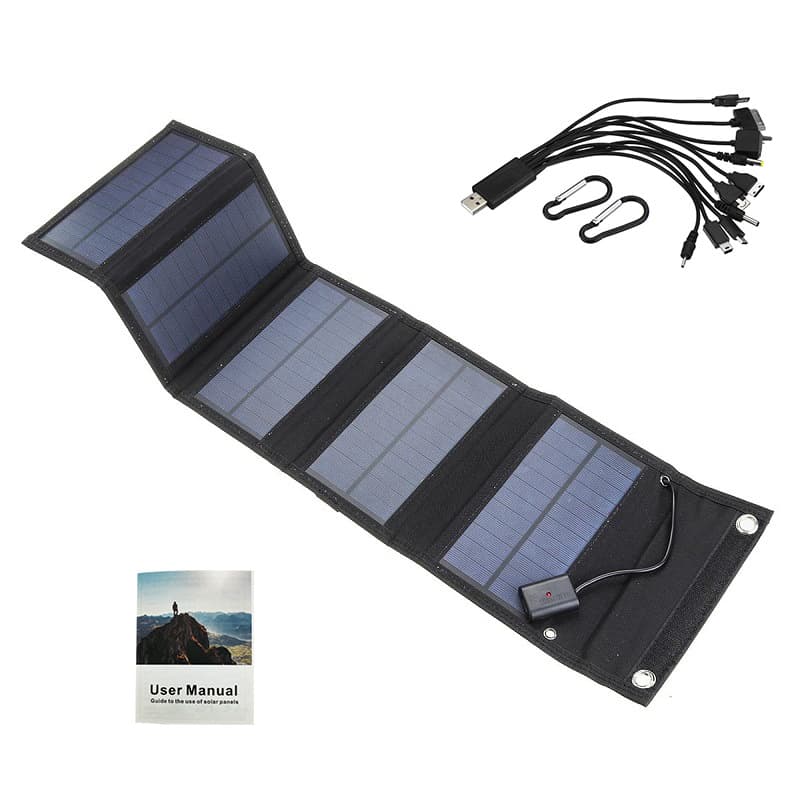 Cross-border Exclusive 12W Solar Panel Folding Charger for Camping and Travel - Solar Panel