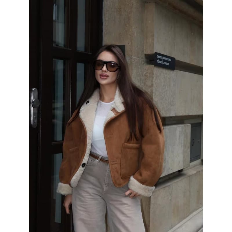 ZA cross-border European and American 2025 autumn women's high-end European and American street fashion reversible jackets for women