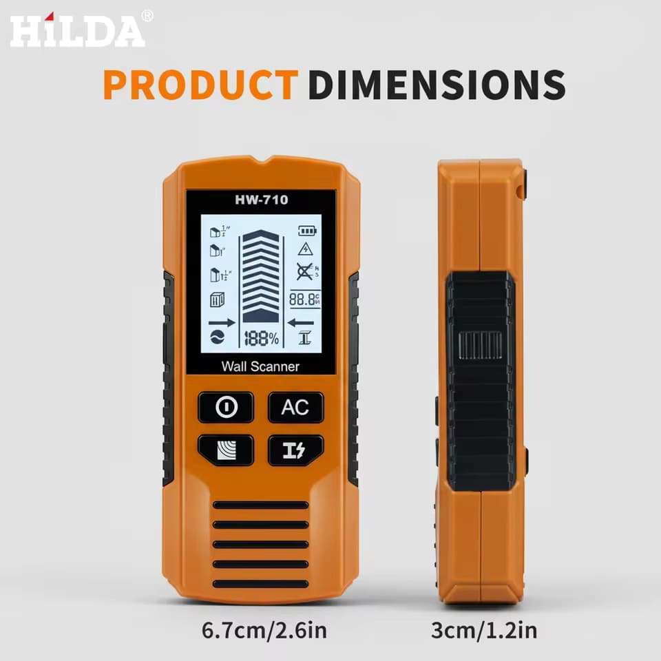 Multifunctional Wall Scanner 5-in-1 Stud Detector with AC Wire Detection for Metal and Live Wire in Walls