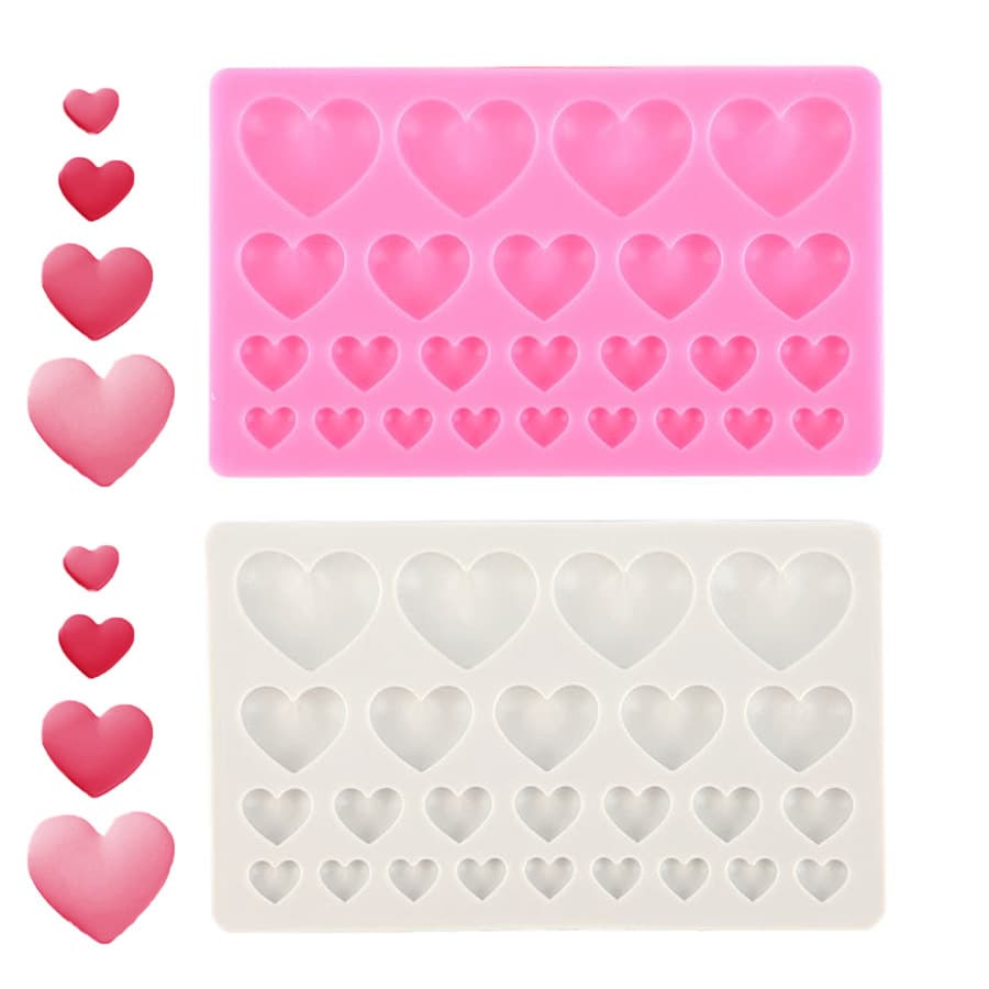 DIY Large and Small Heart Silicone Mold Chocolate Dessert Decoration Fondant Cake Valentine's Day Heart Insert Edge