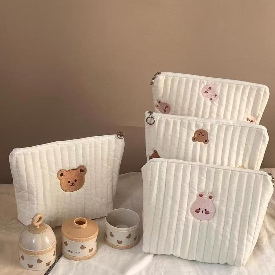 In Stock Ins Cross-Border Supply Multifunctional Embroidered Bear Rabbit Diaper Bag Baby Stroller Organizer Mom & Baby Storage