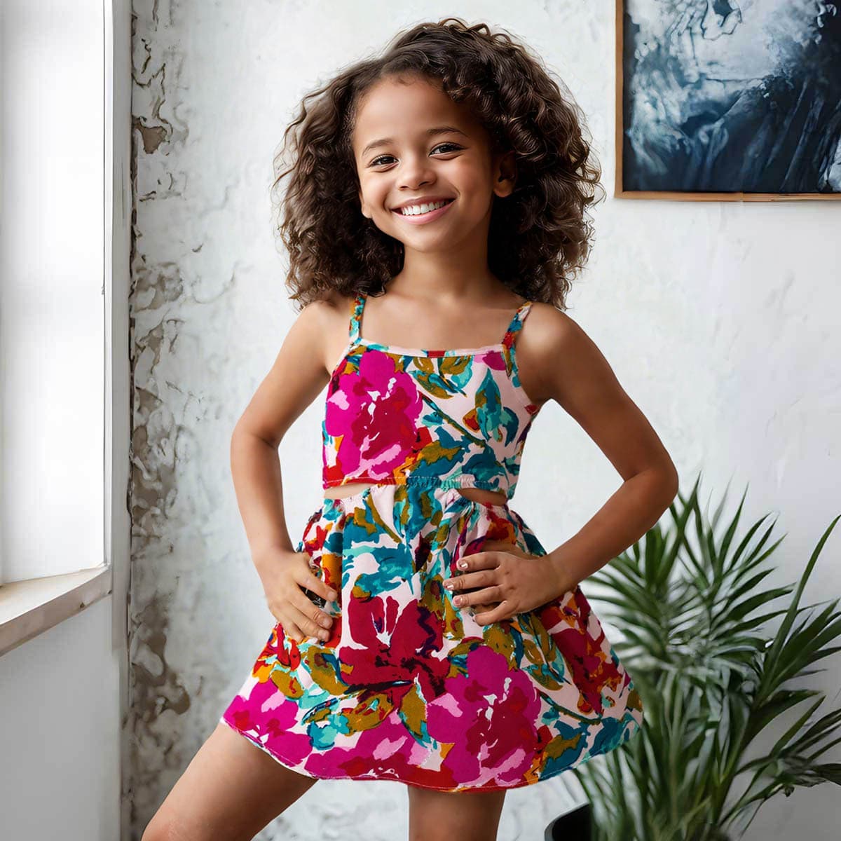 Summer girls fashionable waistless printed dress retro casual suspender skirt elegant lady cross-border spot wholesale