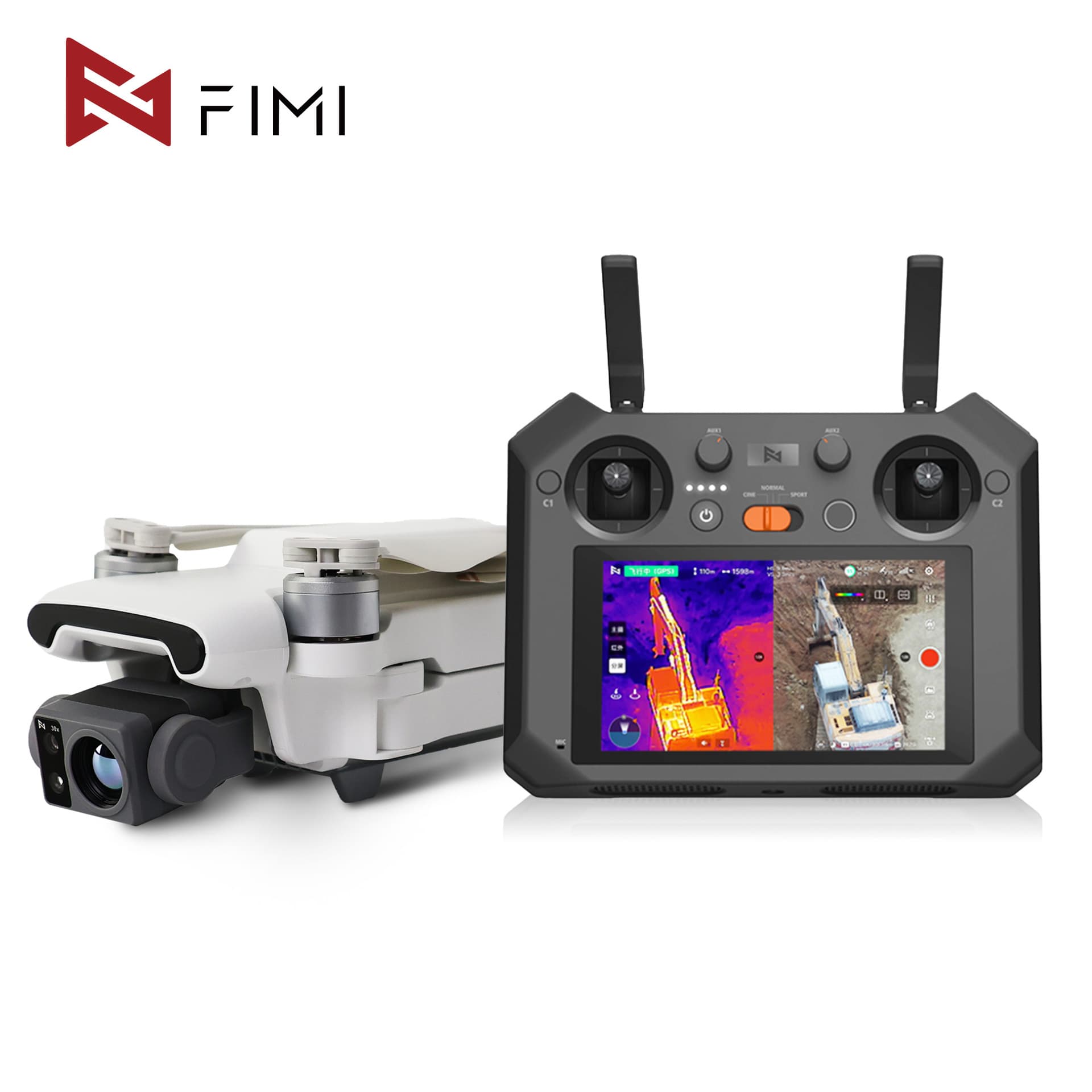FIMI X8T V640/384 with Screen Infrared Thermal Imaging Industrial Drone for Inspection and Aerial Survey