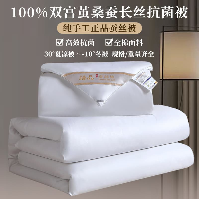 Class A Genuine Tongxiang Silk Quilts 100% Mulberry Silk Summer Cool Duvet Cores for Spring/Autumn/Winter Wedding Mother-Child Quilts