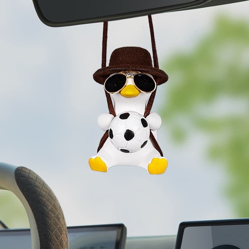 Swing Duck Car Pendant Aromatherapy Straw Hat Swing Duck Doll Perfume Cute Duck Car Birthday Gift