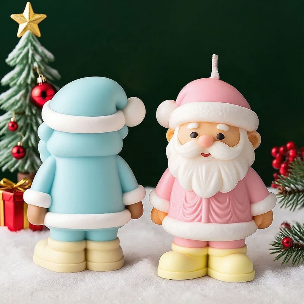 Jiahuimei Santa Claus shaped silicone mold diy Christmas scented candle decoration diffuser stone grinding tool