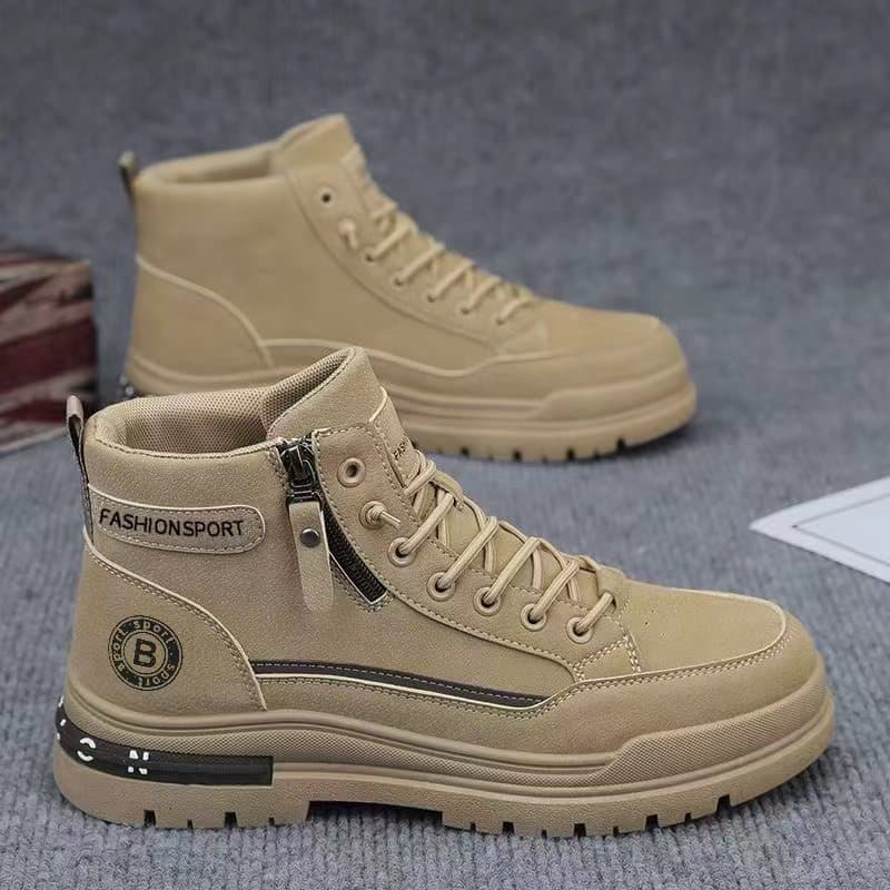 High-top Martin Boots Men's Autumn New Breathable Work Shoes Anti-Slip Wear-Resistant Sports Safety Shoes for Construction Site