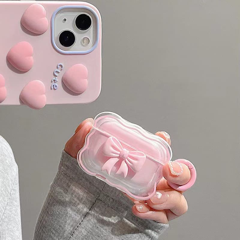 Compatible AirPods Case AirPods Pro 2 Case AirPods 4 Wireless Stereo Bow