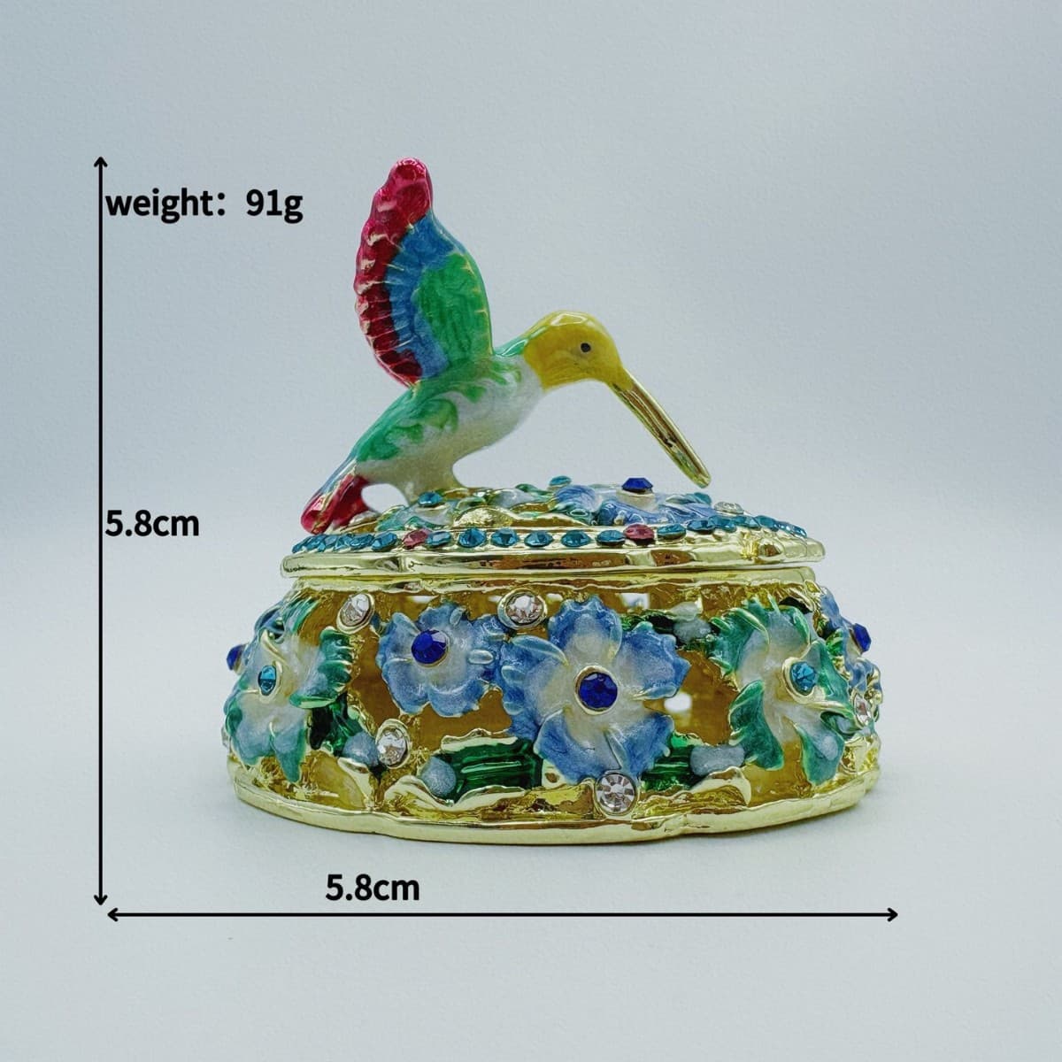 Hollow enamel jewelry box, long-billed bird ornaments, light luxury and high-end diamond-encrusted, new Chinese gift crafts