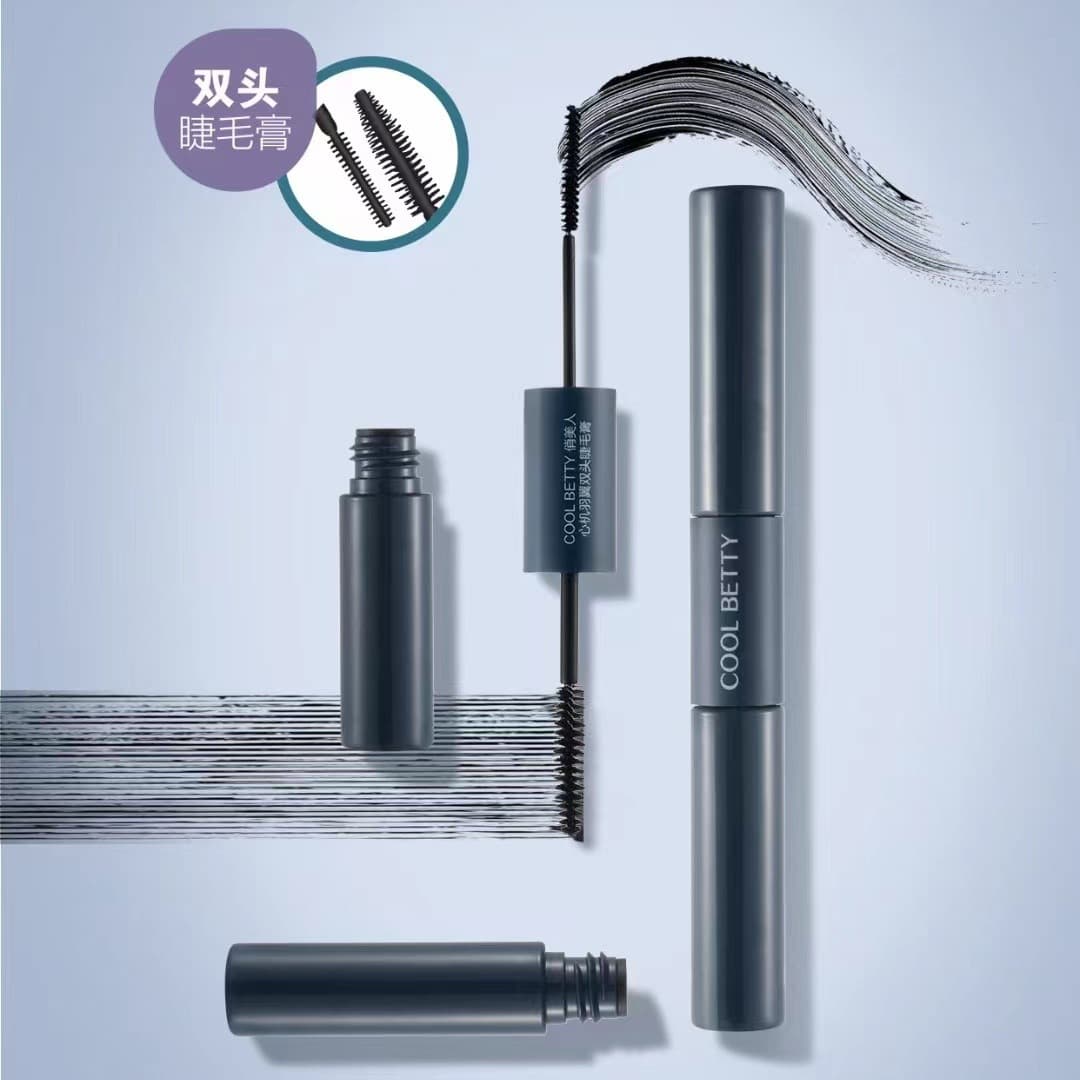 Qiaomei Heart-Melter Winged Double-Head Mascara Fine Small Brush Head Root-by-Root Defined Lower Lashes Curled Lengthened Base Coat