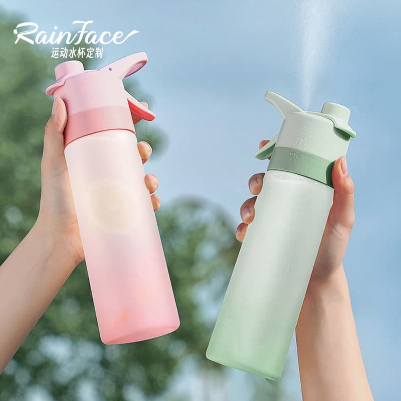 Spray Water Bottle Tritan Portable Tumbler Multi-functional Fitness Shockproof Sports Cup for Female Students Plastic Cup